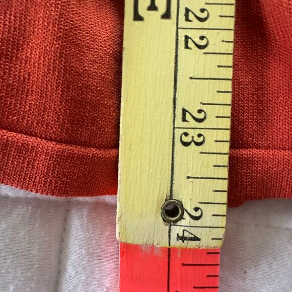 Vintage LINDA MATTHEWS Top Womens Medium Orange Babydoll Peplum Retro Y2K Preppy - Picture 7 of 9